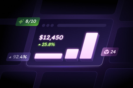 Portfolio card showing a rising balance