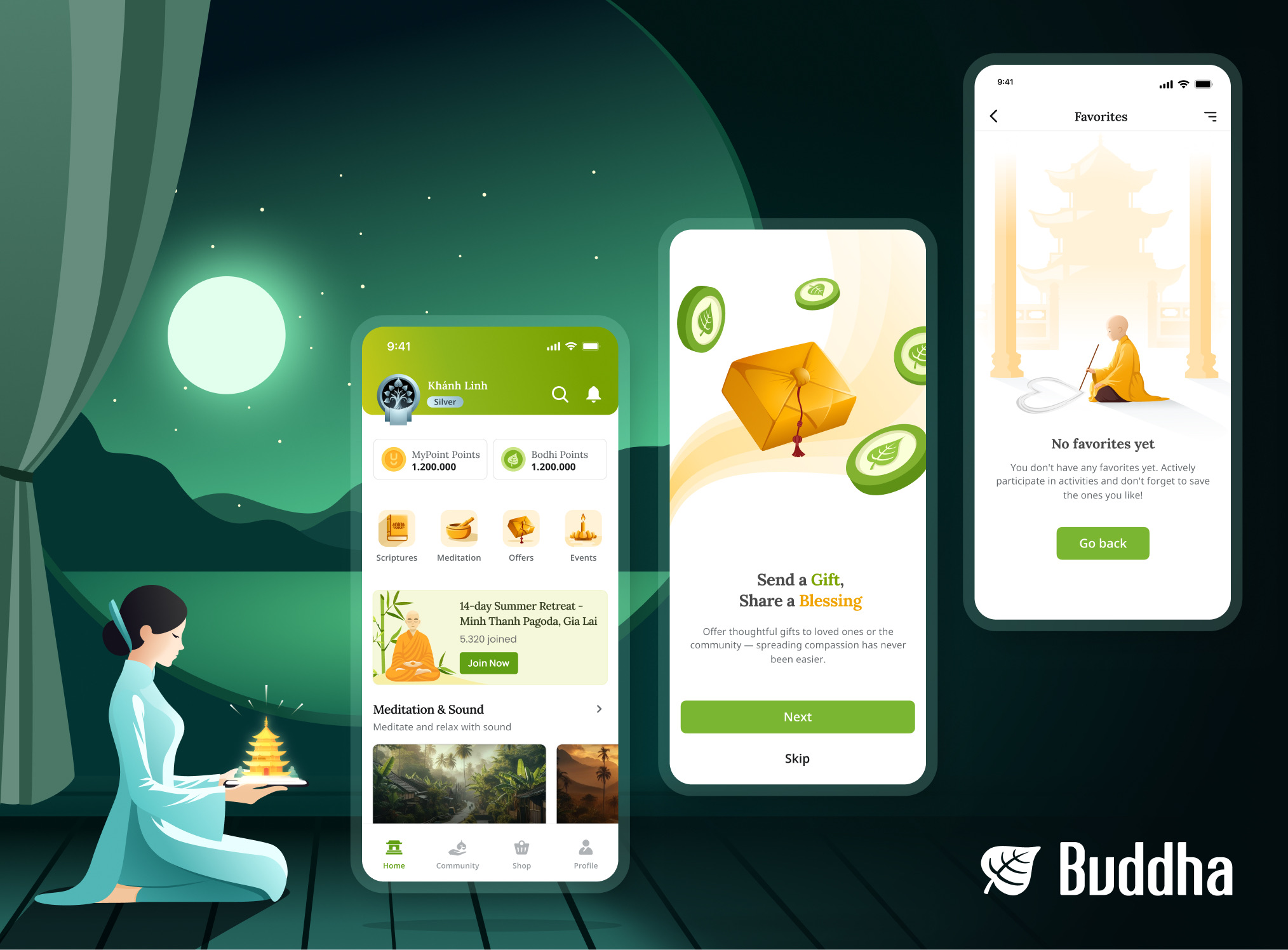 Buddha — Design a digital space for a Buddhist community case-study cover